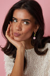 Pink Flower Earrings